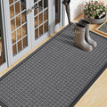 Smiry Front Door Mat Outside Entrance, Heavy Duty Natural Rubber Doormat, Non Slip, Trap Dirt and Moisture, Easy Clean, Low Profile Welcome Floor Mats for Indoor Outdoor Entry, 47x23 Inch, Grey by Smiry