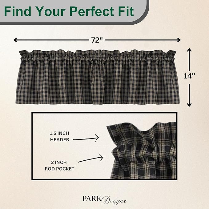Sturbridge Black Valance 72" x 14" - Image 3