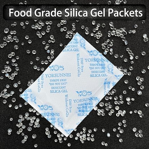 Silica Gel Packets, 5 Gram Desiccants Packs, Moisture Absorbers, Food Grade Silica Gel Desiccant for Storage, Silica Packets for Moisture Control[200 Packs] - Image 4