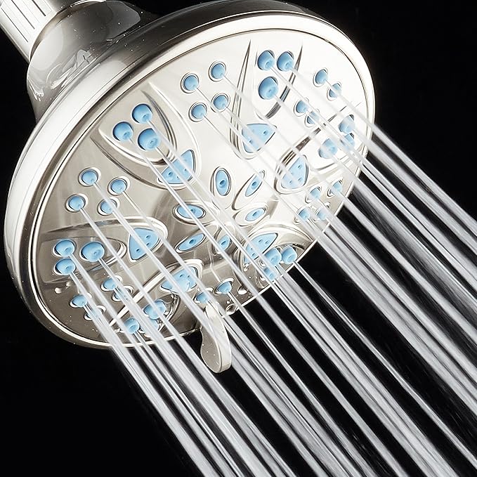 AquaDance Antimicrobial – Anti-Clog High-Pressure 6-Setting Head with Microban Nozzle Protection from Growth of Mold, Mildew & Bacteria for Stronger Shower 4", Aqua Blue Jets – 1.8 GPM - Image 6