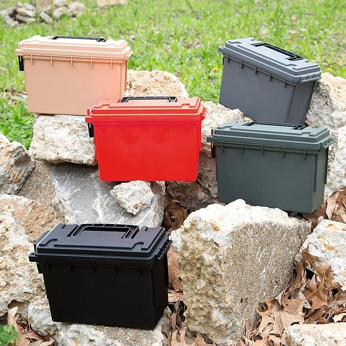 Sheffield 12636 Ammo Storage Box, Stackable .30 Cal Field Boxes, Water and Dust Resistant, Lockable Storage Box with Handle, Secures Hunting Gear, Supplies, and Bullets, Made in USA, Red, 1-Pack - Image 9