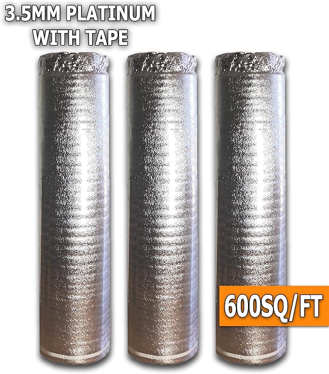 600Sq ft. AMERIQUE Premium 3 mm Thick Flooring Underlayment Padding with Tape & Vapor Barrier 3 in 1 Heavy Duty Foam Silver/Chrome - Image 2