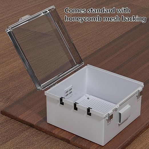 ABS Electrical Junction Box, Ventilated Design, Cable Grommets, IP65 Waterproof Enclosure, Indoor/Outdoor Use with Mounting Panel. (Clear Cover, 11.9"x11.9"x7") - Image 6