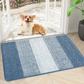 Smiry Dog Door Mat for Muddy Paws, Absorbs Moisture and Dirt, Low-Profile Entryway Mat with Non-Slip Backing, Entry Indoor Outdoor Doormat for Inside Floor (30x17 Inches, Light Blue, Striped) by Smiry