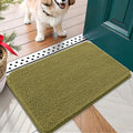 OLANLY Dog Door Mat for Muddy Paws 24x16, Absorbs Moisture and Dirt, Absorbent Non-Slip Washable Doormat, Quick Dry Chenille Mud Mat, Entry Indoor Entryway Carpet for Inside Floor, Willow Green by OLANLY