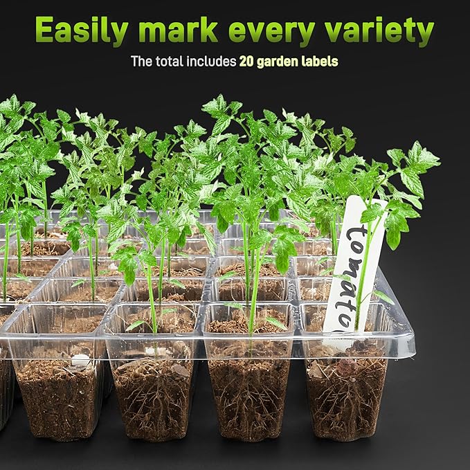120-Cell Seed Starter Tray with Grow Light, Seedling Starter Trays with 4.08" Humidity Dome, Self-Watering Plant Germination Trays,Seed Starter Kit for Seeds Growing (Black) - Image 7