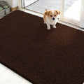 OLANLY Dog Door Mat for Muddy Paws 50x30, Absorbs Moisture and Dirt, Absorbent Non-Slip Washable Doormat, Quick Dry Chenille Mud Mat for Dogs, Entry Indoor Entryway Carpet for Inside Floor, Brown by OLANLY