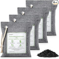 CLEVAST Bamboo Charcoal Air Purifying Bags - (Large, 4×200g), Removes Odors and Moisture, Nature Fresh Air Purifier Bags, Odor Eliminator for Home, Car, Pets, Bathroom, Basement by CLEVAST