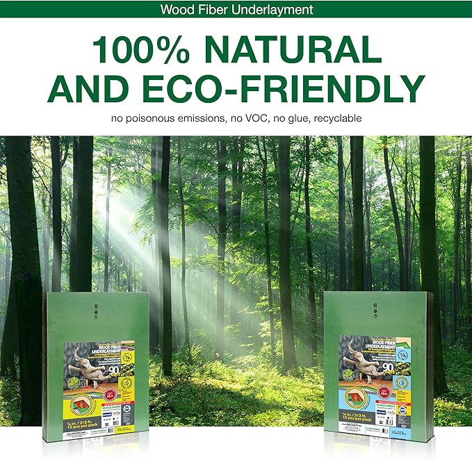 Wood Fiber Flooring Underlayment, 6mm (1/4 Inch) Thickness - 180 Sq Ft, Natural Soundproofing Insulation, for Laminate, Vinyl, LVT, LVP, or Hardwood - Image 5