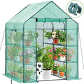 Ohuhu Greenhouse for Outdoors with Screen Windows, 57 x 57 x 76'' Walk in Plant Greenhouses Heavy Duty with Durable PE Cover, 3 Tiers 12 Shelves Stands Plastic Portable Green House with Shelf Clips by Ohuhu