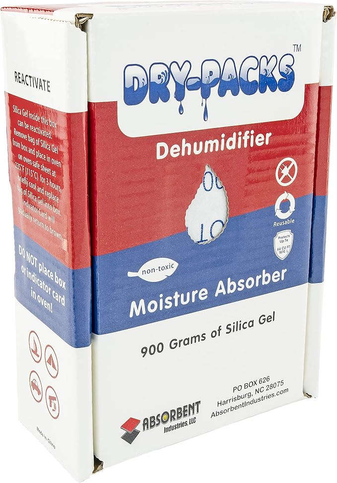 Dry-Packs 900 Gram Dehumidifying Box – Reusable Moisture Absorber for Storage, Safes, and Containers by DryPacks