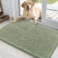 OLANLY Dog Door Mat for Muddy Paws 36x24, Absorbs Moisture and Dirt, Absorbent Non-Slip Washable Doormat, Quick Dry Chenille Mud Mat for Dogs, Entry Indoor Entryway Carpet for Inside Floor, Sage Green by OLANLY