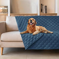 gogobunny 3X Stronger Waterproof Pet Blanket, Scratch Proof Furniture Protector for Dogs Cats, Reversible Cover 82x82 Inch, Dark Blue by gogobunny