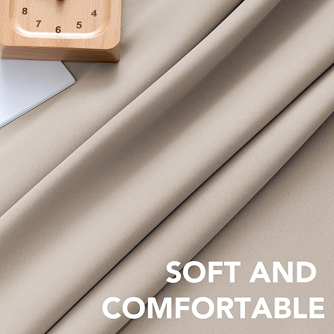 H.VERSAILTEX Blackout Curtains Thermal Insulated Window Treatment Panels Room Darkening Blackout Drapes for Living Room Back Tab/Rod Pocket Bedroom Draperies (2 Panels, Fog, 52 x 96 Inch) - Image 5