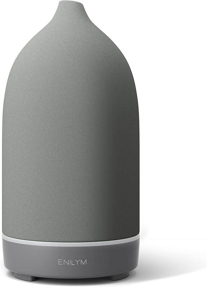 Aromatherapy Essential Oil Diffuser,9 Colors Mood Light,4 Timer Stone Diffuser Living Room(Grey) by ENILYMDIFFUSER