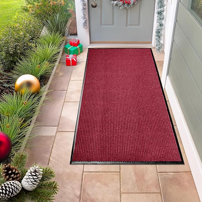 MaxMat® Extra Large Commercial Door Mat, Rubber Border Heavy Duty Door Mat, Waterproof, Low-Profile, Easy to Clean, Rubber Entry Mat. (Red, 2 x 6 Feet) - Image 3