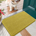 OLANLY Dog Door Mat for Muddy Paws 24x16, Absorbs Moisture and Dirt, Absorbent Non-Slip Washable Doormat, Quick Dry Chenille Mud Mat, Entry Indoor Entryway Carpet for Inside Floor, Mustard Yellow by OLANLY