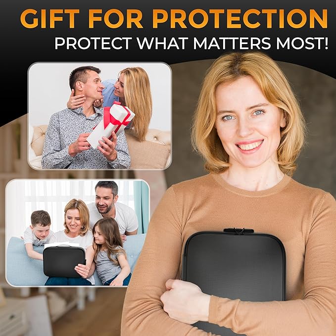 Fireproof Document Bag Waterproof Organizer Box With Lock 3 Layer File Storage Soft Case For Passport Ledger Papers Certificate Cash Files Important Documents Portable Secure Safe Home Travel Office - Image 9