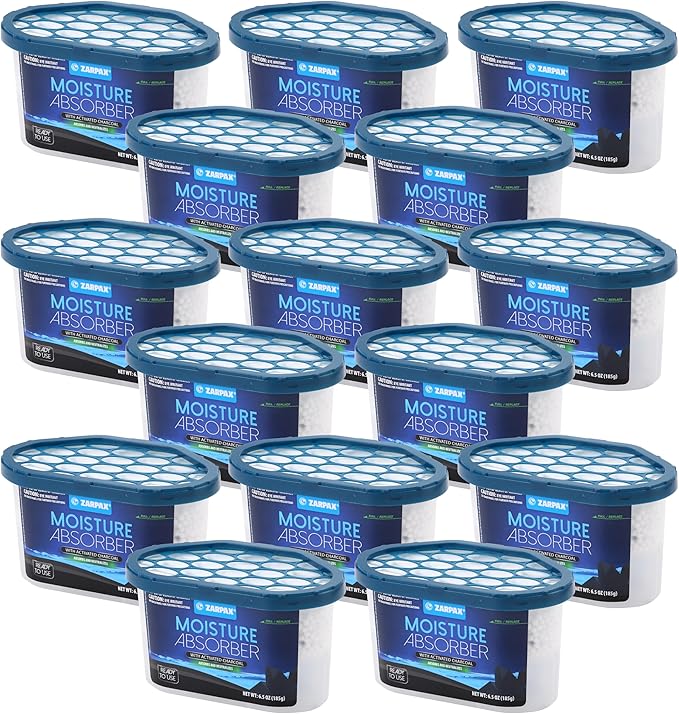 Moisture Absorber Activated Charcoal 6.5 oz/185g | Removes Moisture, Damp, Humidity & Odors | Odor Absorber | Moisture Trap for Bathroom, Closet, Kitchen & Small Spaces | Set of 15 by Zarpax