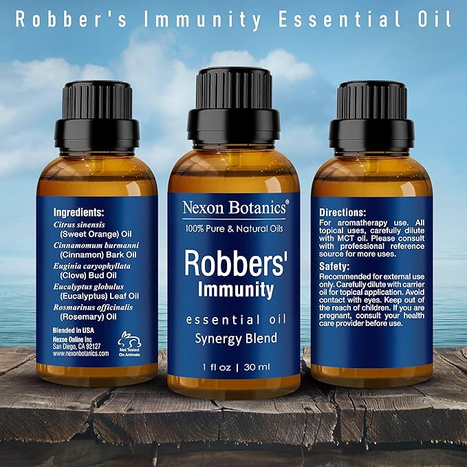 Robbers' Immunity Essential Oil Blend 30 ml - Immune Boost Aromatherapy for Diffusers - Natural Shield Against Impurities - Nexon Botanics - Image 5