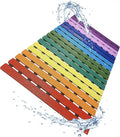 Non Slip Bathtub Mat | Double-Layered Shower Floor Mat with Suction Cups | EZ-Dry Construction | Non-Toxic, BPA, Latex, Phthalate, PVC Free (Rainbow) by LuxurYou