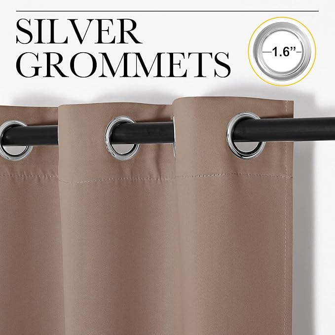 NICETOWN Interior Doorway Curtains for Faux Accordion Door, Noise Reducing Pet Dog Friendly Blackout Privavy Folding Separator Back/Front Door Curtain (1 Pack, 8ft Tall x 5ft Wide, Cappuccino) - Image 5