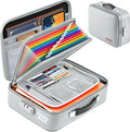 SMARTAKE Fireproof Document Box with Lock, Hard Case Waterproof Safe Box File Organizer, for Important Documents Papers Passports Certificates Laptop Money Safe Storage, Silver (15x11.5x5.5 Inch) by SMARTAKE