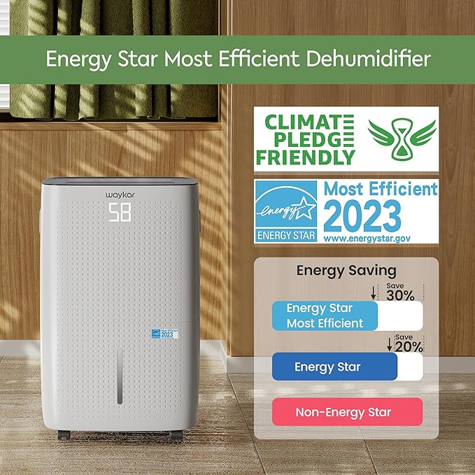 Waykar 150 Pints 7,000 Sq. Ft Energy Star Dehumidifier with Drain Hose for Commercial and Industrial Large Rooms, Home, Basements, Storages, Warehouses and Bedrooms - Image 3