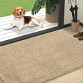 OLANLY Dog Door Mat for Muddy Paws 47x32, Absorbs Moisture and Dirt, Absorbent Non-Slip Washable Doormat, Quick Dry Chenille Mud Mat for Dogs, Entry Indoor Entryway Carpet for Inside Floor, Beige by OLANLY