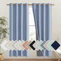 NICETOWN Stone Blue Vintage Linen 100% Blackout Curtains for Living Room, Thermal Insulated Curtains 72" Long, Noise Reducing Window Treatment Drapes for Hall Room, 52" Wide Per Panel, Set of 2 by NICETOWN