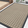 Smiry Front Door Mat Outside Entrance, Heavy Duty Natural Rubber Doormat, Non Slip, Trap Dirt and Moisture, Easy Clean, Low Profile Welcome Floor Mats for Indoor Outdoor Entry, 35x23 Inch, Beige by Smiry