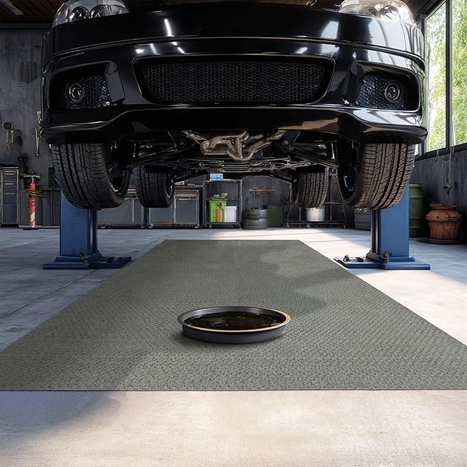 Mohawk Home Oil Spill Moisture Barrier Mat Utility Solid Gray 3' X 5' Other Perfect for Kitchen, Living Room, Kids Room, Dining Room, Hallway, Office, Garage, Entryway, Bathroom, Laundry Room by MohawkHome
