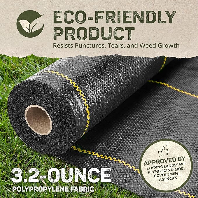Dewitt 5-Pack Sunbelt Weed Barrier Fabric 3.2 oz, 6 x 300 Feet – Heavy-Duty Ground Cover Mat for Greenhouse Floors, Garden Rows, Raised Beds, Yard Gardening, and Outdoor Landscape Protection - Image 3