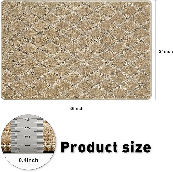 PURE ERA Carpet Stair Tread Landing Mat Tape Free Self Adhesive Non Slip Skid Resistant Indoor Doormat Area Rug Floor Mat for Kitchen Bathroom Workstations Washable 2' X 3' - Image 3