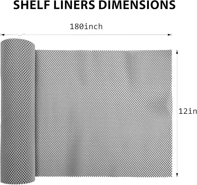 Shelf Liners for Cabinets-Drawer Liner Cabinet Liners for Shelves Kitchen,Non-Adhesive,Non-Slip,Gray,12 x 180 inch - Image 5