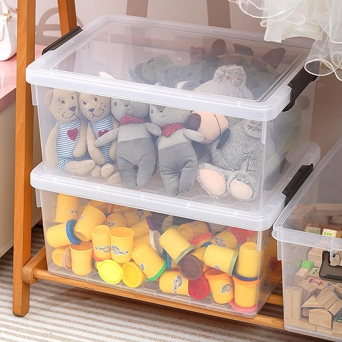 Citylife 48 QT 6 Packs Plastic Storage Bins with Lids and Secure Latching Buckles Clear Stackable Storage Containers for Organizing Durable Storage Box - Image 7