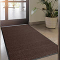 MaxMat® Heavy Duty Rubber Door Mat - Large Commercial, Waterproof, Low-Profile, Easy to Clean Floor Mat (4 x 8 Feet, Brown, MXM-RIB0048BR) by MaxMat