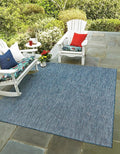 Unique Loom Outdoor Solid Collection Area Rug (10' Square Blue/Navy Blue) by UniqueLoom