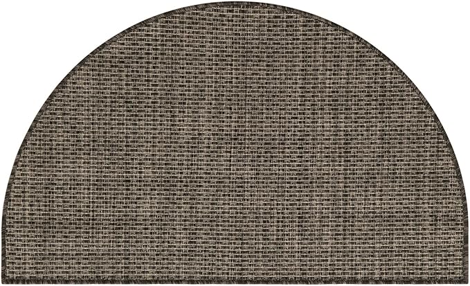 Unique Loom Collection Casual Transitional Solid Heathered Indoor/Outdoor Flatweave Area Rug (2' 2" x 3' 7" Hearth, Black/Ivory) by UniqueLoom