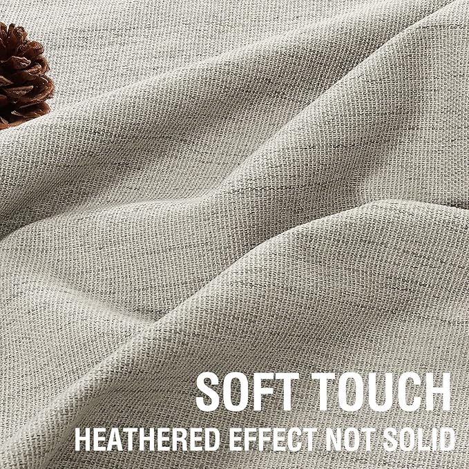 H.VERSAILTEX Chenille Curtains 96 inch Length 2 Panels 100% Blackout Drapes for Bedroom Living Room with White Flocking Coating Back Thermal Insulated Anti-Rust Grommet, Oyster Grey(Not Solid) - Image 4