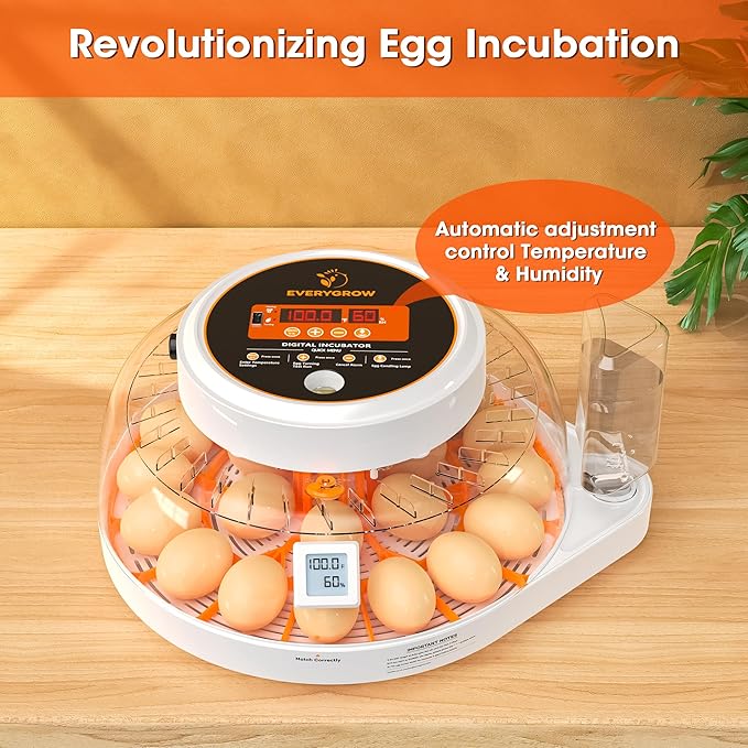 Incubators for Hatching Eggs, 22 Eggs Smart Incubator with Automatic Egg Turning and Humidity Control, Automatic Water Adding for Hatching Chicken, Duck, Quail Goose [2025 Upgrade] - Image 2