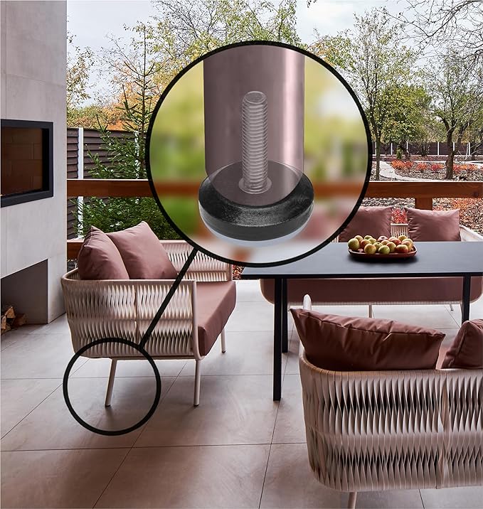 Slipstick Gorilla Outdoor Adjustable Furniture Levelers (8 Pack) Weatherproof Screw in Leg Glides for Chairs, Tables, and Outdoor Furniture Feet, 1-1/8 Inch Slider Glide, M6 Thread - Image 3