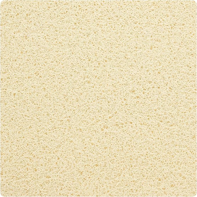 Square Shower Mat - Non Slip Shower Mats for Inside Shower - Extra Large 31x31 Shower Floor Mat Non Slip - Square Bath Mat for Shower - Secure Anti Slip Loofah Shower Bath Mat (31x31 Light Beige) by ENKOSI