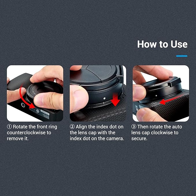 JJC Auto Open and Close Lens Cap Cover for Ricoh GR IIIx GR IIIx HDF GR3x GR3x HDF Digital Camera, Dustproof and Anti-Scratch Lens Protector No Need to Remove - Image 6