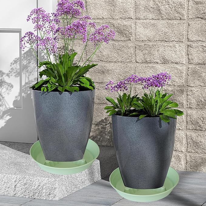 4 Pack Plant Saucer 10 inch, 8 12 14 17 inch, Plant Stand Plastic Plant Saucers for Indoors Outdoor, Heavy Duty Flower Plant Risers for Inside Pots, Pot Saucers for Plants, Grow Bags Saucers - Image 7
