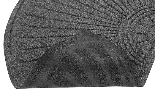 Guardian EcoGuard Diamond Fan Indoor Wiper Door Mat, Recycled Plactic and Rubber, 3', Charcoal Black - Image 6