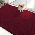 OLANLY Dog Door Mat for Muddy Paws 48x30, Absorbs Moisture and Dirt, Absorbent Non-Slip Washable Doormat, Quick Dry Chenille Mud Mat for Dogs, Entry Indoor Entryway Carpet for Inside Floor, Burgundy by OLANLY
