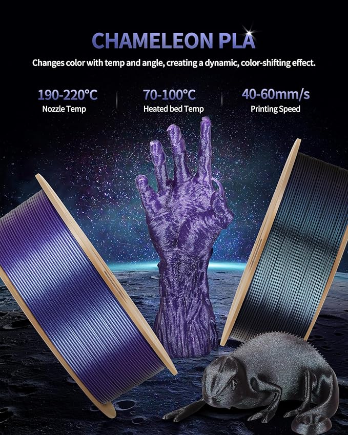 LANDU Chameleon PLA Filament 1.75mm Burnt Titanium 1KG, 3D Printer Filament Cardboard Spool(2.2lbs), Dimensional Accuracy ± 0.02mm, Neatly Wound PLA 3D Printing Filament Fits for Most FFF 3D Printers - Image 2
