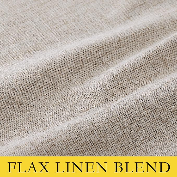 NICETOWN Oatmeal Vintage Open Linen Weave Flax Thermal Curtains, 100% Blackout Curtains 102" Long for Dining Room, Soundproof Window Treatment Drapes for Home Office, 62" Wide Per Panel, Set of 2 - Image 9