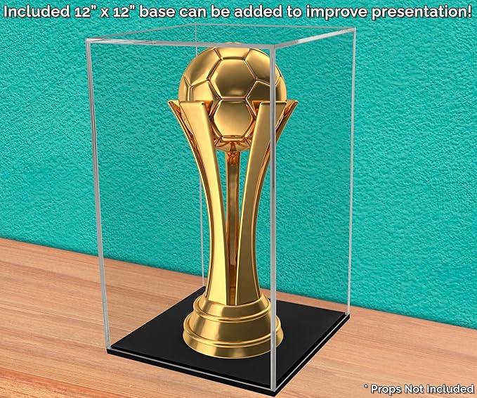 Marketing Holders Pedestal Clear with Black Base See Through 12" W x 12" D x 18" H Display Cube Art Sculpture Stand Trinket Collectible Weddings Home Decor Flower Stand Elevating Showcase - Image 2